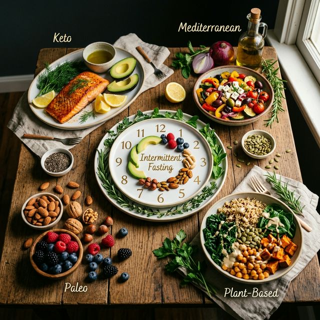 A curated selection of healthy foods from multiple diet traditions